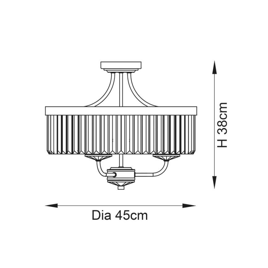 Endon 90264 - Stropni lestenec CHESTERFIELD 3xE14/6W/230V sijajni krom