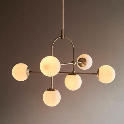 Endon 90842 - Lestenec na drogu 6xE14/7W/230V medenina/bela