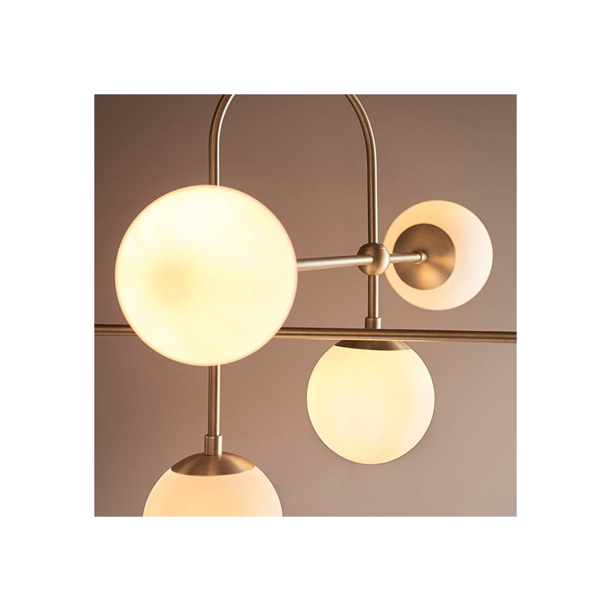 Endon 90842 - Lestenec na drogu 6xE14/7W/230V medenina/bela
