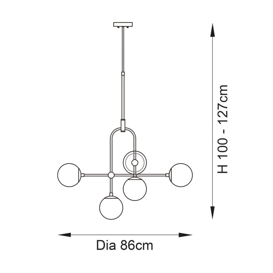 Endon 90842 - Lestenec na drogu 6xE14/7W/230V medenina/bela