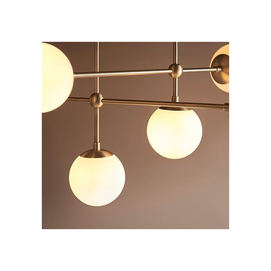 Endon 90842 - Lestenec na drogu ONTARIO 6xE14/7W/230V medenina/bela