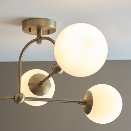 Endon 90843 - Pritrdljiv stropni lestenec ONTARIO 4xE14/7W/230V iz medenine