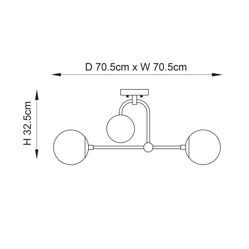 Endon 90843 - Pritrdljiv stropni lestenec ONTARIO 4xE14/7W/230V iz medenine