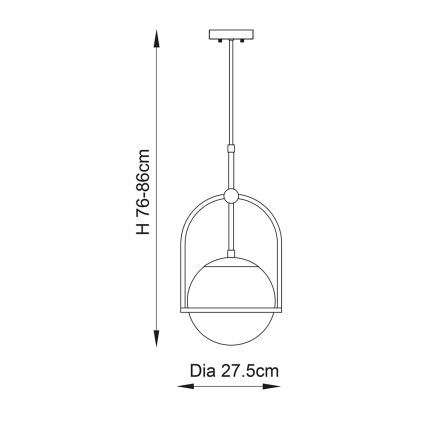 Endon 90844 - Lestenec na drogu ONTARIO 1xE27/10W/230V medenina