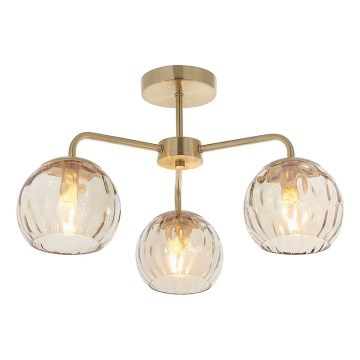 Endon 91968 - Stropni lestenec DIMPLE 3xE14/25W/230V zlata/dimno bež
