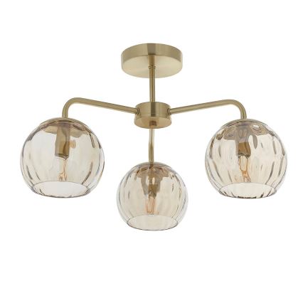Endon 91968 - Stropni lestenec DIMPLE 3xE14/25W/230V zlata/dimno bež
