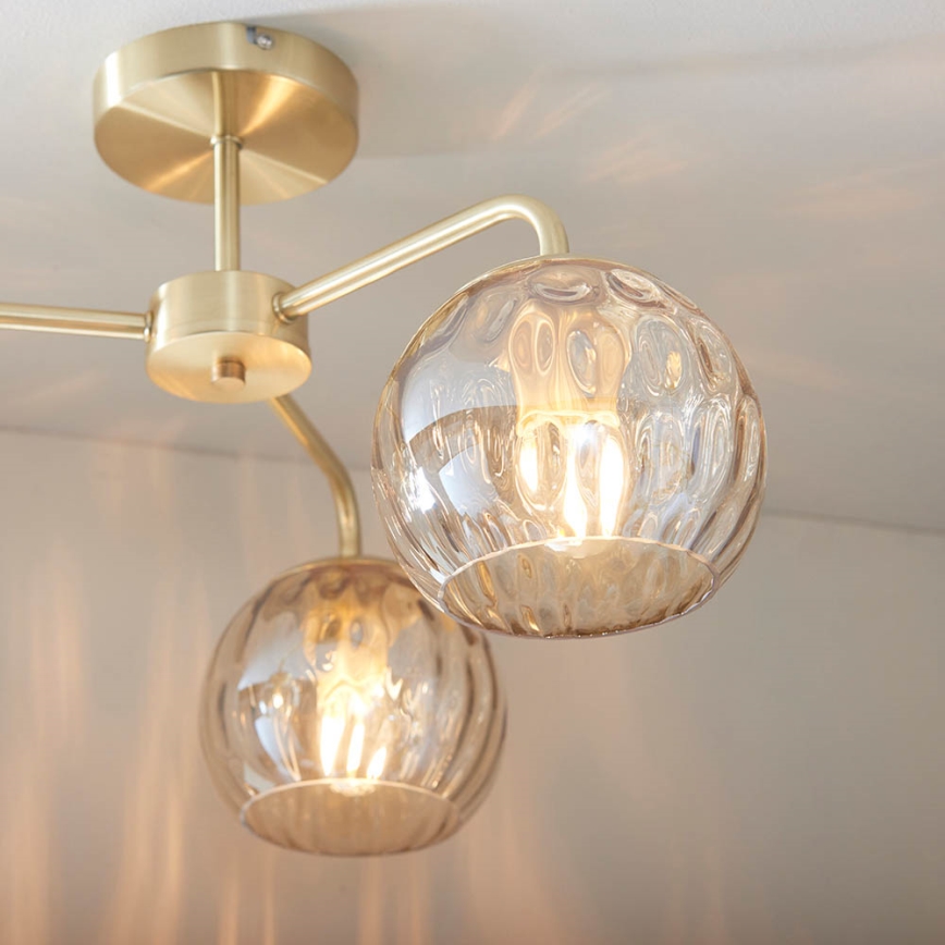 Endon 91968 - Stropni lestenec DIMPLE 3xE14/25W/230V zlata/dimno bež