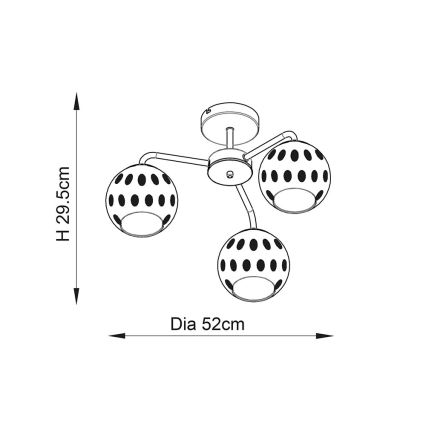Endon 91968 - Stropni lestenec DIMPLE 3xE14/25W/230V zlata/dimno bež
