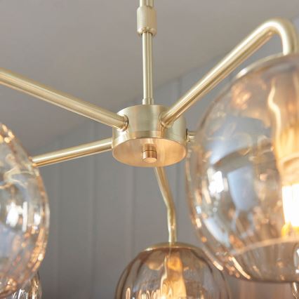 Endon 91969 - Lestenec na palici DIMPLE 5xE14/7W/230V v zlati barvi