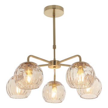 Endon 91969 - Stropni lestenec na drogu DIMPLE 5xE14/25W/230V v zlati barvi