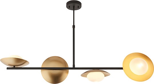 Endon 92036 - Viseči lestenec na jeklenem kablu RUFFLE 4xG9/3W/230V medenina/črna