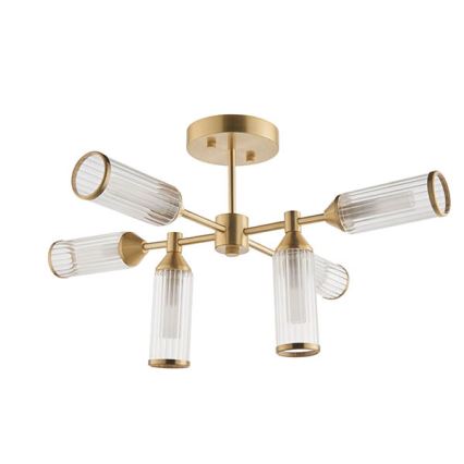 Endon 92213 - Lestenec na palici 6xG9/3W/230V medeninast