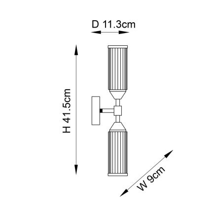 Endon 92229 - Stenska svetilka TOUR 2xG9/3W/230V medenina