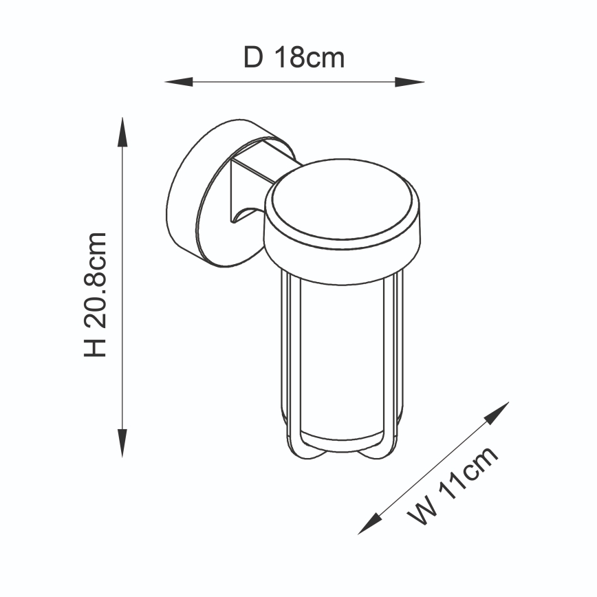 Endon 92859 - Kopalniška stenska svetilka 1xE27/6W/230V IP44 črna