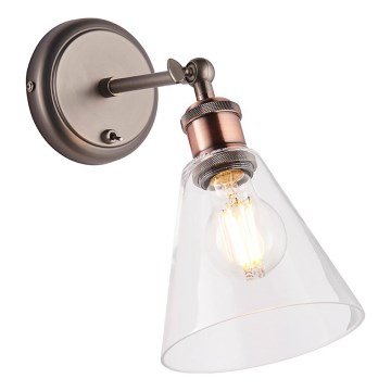 Endon 92874 - Stenski reflektor HAL 1xE27/10W/230V bron/baker/prozorna