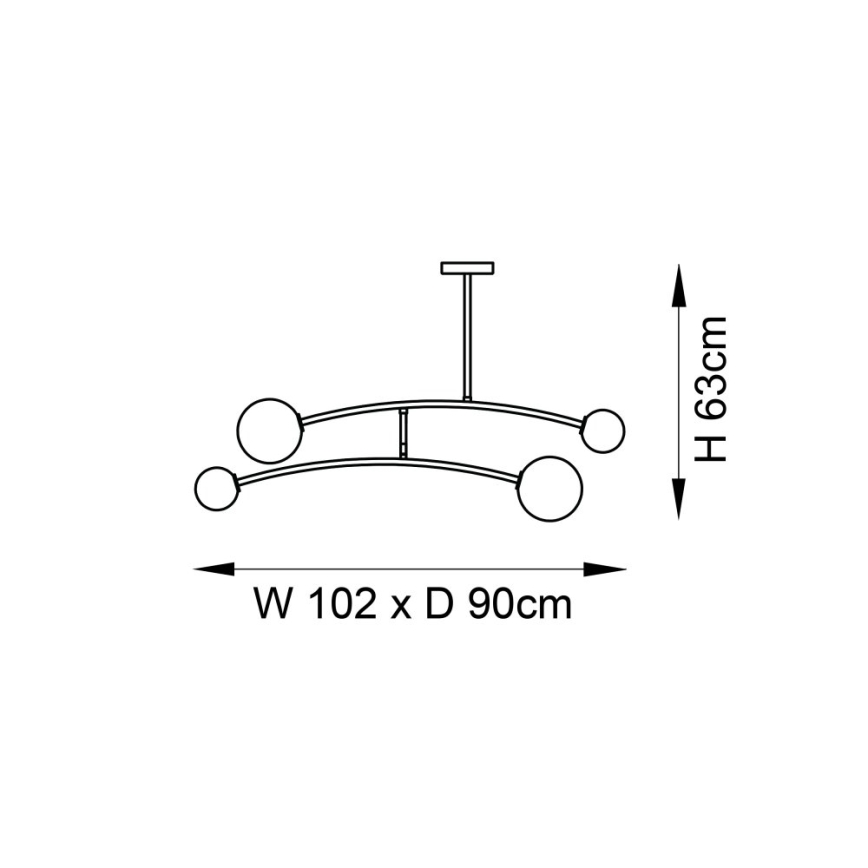 Endon 92940 - Lestenec na drogu BALANCE 4xG9/3W/230V črna