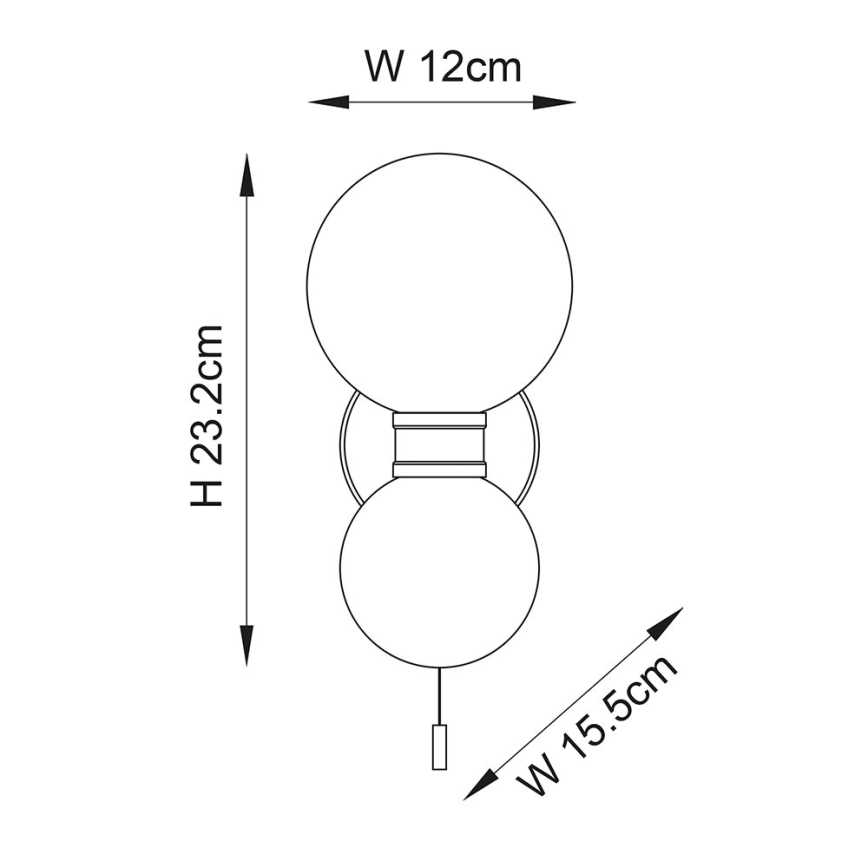 Endon 93523 - Kopalniško stensko svetilo PULSA 2xG9/3W/230V IP44 črno/belo