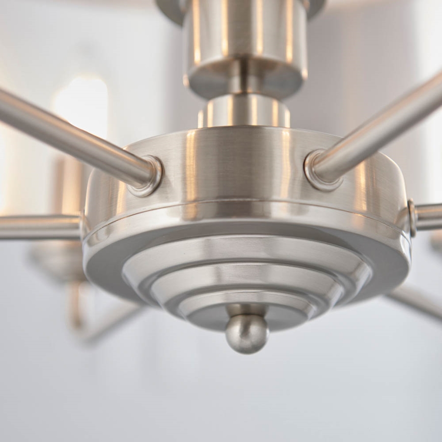 Endon 94357 - Lestenec na verigi HIGHCLERE 6xE14/40W/230V Ø 55 cm bež/matni krom