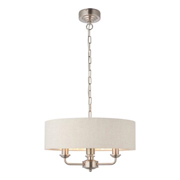 Endon 94361 - Lestenec na verigi HIGHCLERE 3xE14/40W/230V bež/mat krom