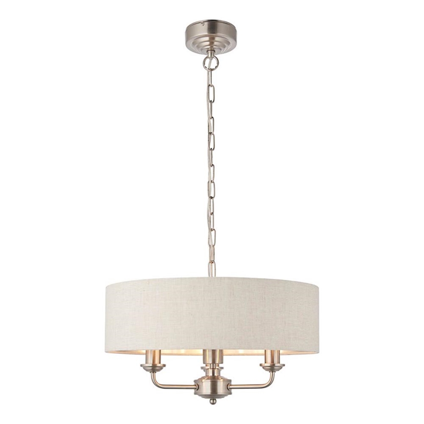 Endon 94361 - Lestenec na verigi HIGHCLERE 3xE14/40W/230V bež/mat krom