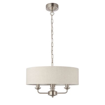 Endon 94361 - Lestenec na verigi HIGHCLERE 3xE14/40W/230V bež/mat krom