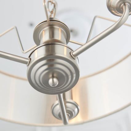 Endon 94361 - Lestenec na verigi HIGHCLERE 3xE14/40W/230V bež/mat krom