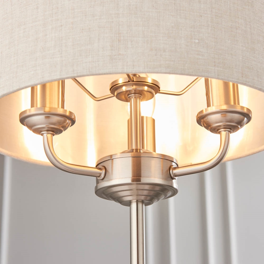 Endon 94369 - Namizna svetilka HIGHCLERE 3xE14/18W/230V bež/mat krom