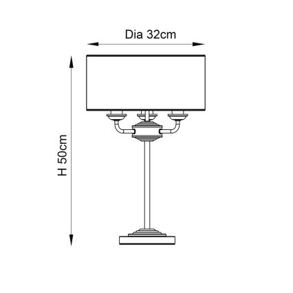 Endon 94369 - Namizna svetilka HIGHCLERE 3xE14/18W/230V bež/mat krom