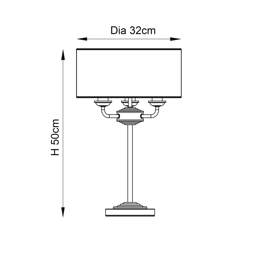 Endon 94369 - Namizna svetilka HIGHCLERE 3xE14/18W/230V bež/mat krom
