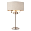 Endon 94369 - Namizna svetilka HIGHCLERE 3xE14/18W/230V bež/mat krom pr. 32 cm