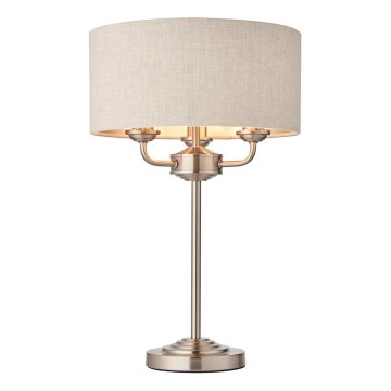 Endon 94369 - Namizna svetilka HIGHCLERE 3xE14/18W/230V bež/mat krom pr. 32 cm