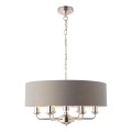 Endon 94373 - Lestenec na verigi HIGHCLERE 6xE14/40W/230V siva/sijajni krom pr. 35 cm