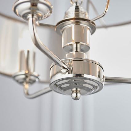 Endon 94377 - Lestenec na verigi HIGHCLERE 3xE14/40W/230V siva/sijajni krom
