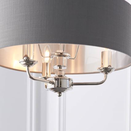 Endon 94377 - Lestenec na verigi HIGHCLERE 3xE14/40W/230V siva/sijajni krom