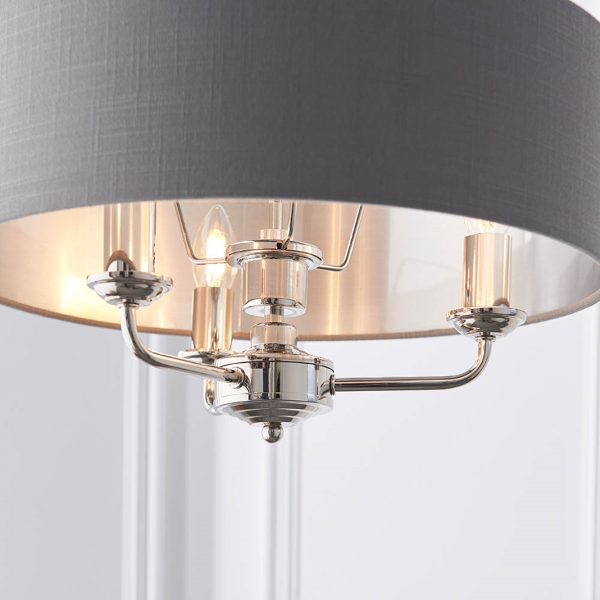 Endon 94377 - Lestenec na verigi HIGHCLERE 3xE14/40W/230V siva/sijajni krom