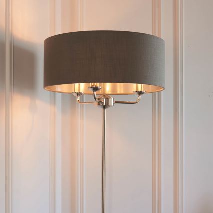 Endon 94378 - Talna svetilka HIGHCLERE 1xE14/40W/230V siva/sijajni krom