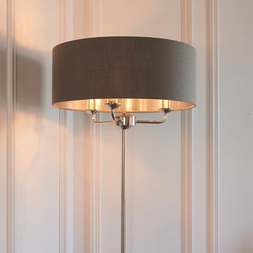 Endon 94378 - Talna svetilka HIGHCLERE 1xE14/40W/230V siva/sijajni krom