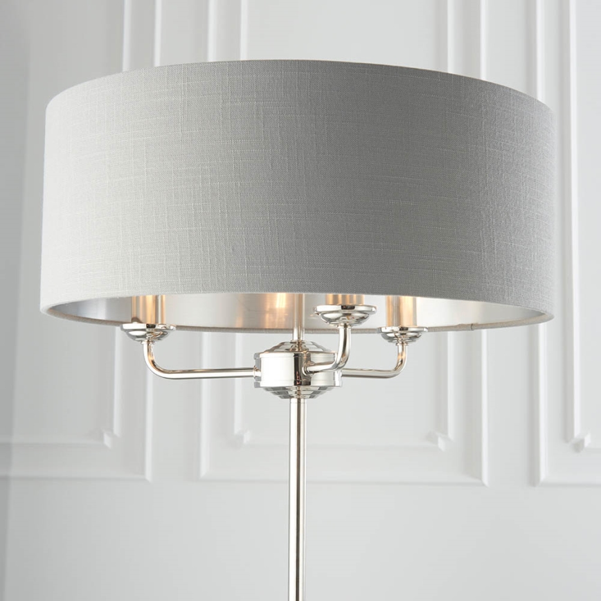 Endon 94378 - Talna svetilka HIGHCLERE 1xE14/40W/230V siva/sijajni krom
