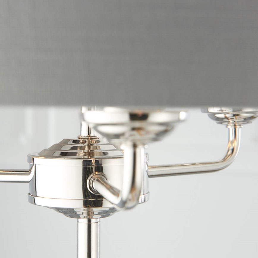 Endon 94378 - Talna svetilka HIGHCLERE 1xE14/40W/230V siva/sijajni krom