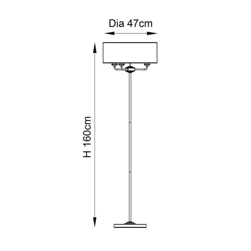 Endon 94378 - Talna svetilka HIGHCLERE 1xE14/40W/230V siva/sijajni krom