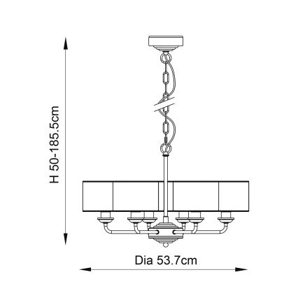 Endon 94381 - Lestenec na verigi HIGHCLERE 6xE14/28W/230V siva/sijajni krom