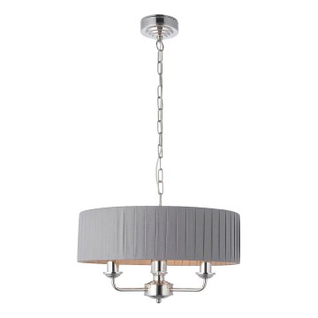 Endon 94394 - Lestenec na verigi HIGHCLERE 3xE14/40W/230V temna siva/sijajni krom