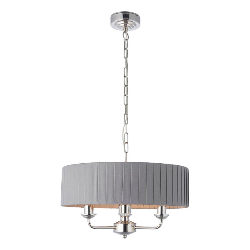 Endon 94394 - Lestenec na verigi HIGHCLERE 3xE14/40W/230V temna siva/sijajni krom
