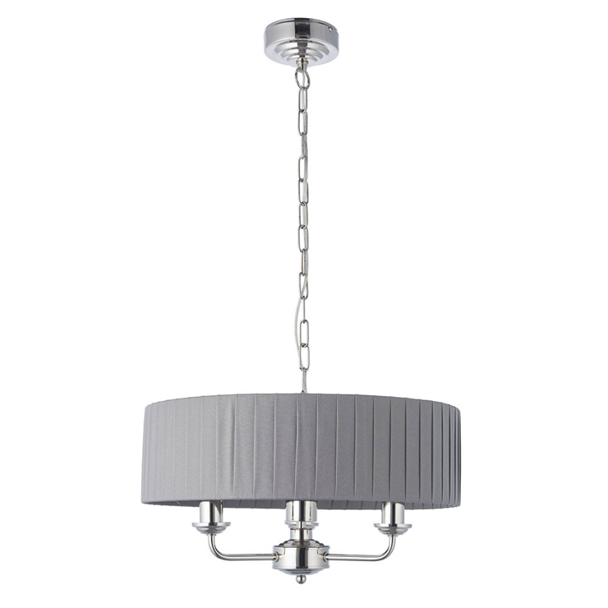 Endon 94394 - Lestenec na verigi HIGHCLERE 3xE14/40W/230V temna siva/sijajni krom