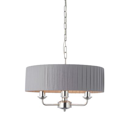Endon 94394 - Lestenec na verigi HIGHCLERE 3xE14/40W/230V temna siva/sijajni krom