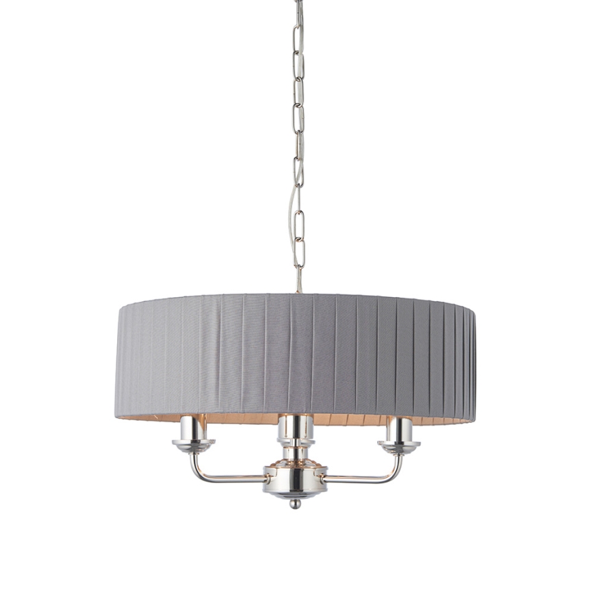 Endon 94394 - Lestenec na verigi HIGHCLERE 3xE14/40W/230V temna siva/sijajni krom