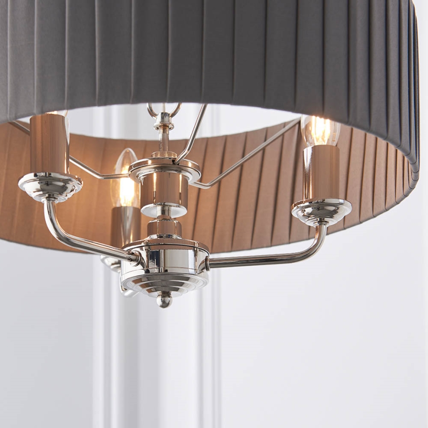 Endon 94394 - Lestenec na verigi HIGHCLERE 3xE14/40W/230V temna siva/sijajni krom