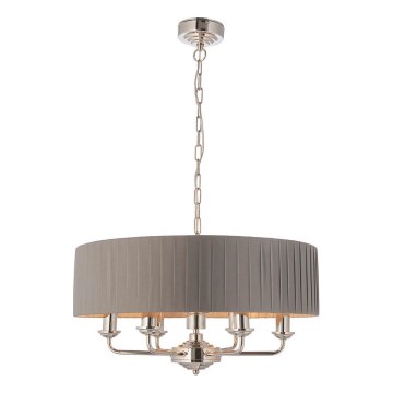Endon 94397 - Lestenec na verigi HIGHCLERE 6xE14/40W/230V siva/sijajni krom
