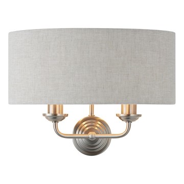 Endon 94403 - Stenska svetilka HIGHCLERE 2xE14/40W/230V siva/mat krom