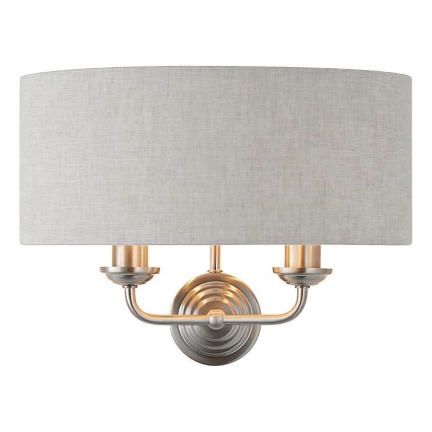 Endon 94403 - Stenska svetilka HIGHCLERE 2xE14/40W/230V siva/mat krom
